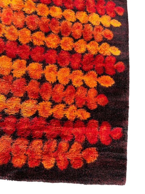 Large Vintage Scandinavian Space Age Wool Rug Circa 1970