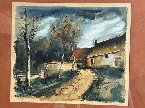 Maurice De Vlaminck (1876-1958) Collotype Et Pochoir - éditeur Guy Spitzer - lithographie 