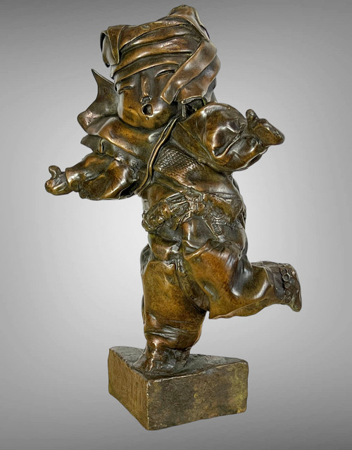 PATINATED BRONZE SIGNED BY “MARIE FILLON 1953” REPRESENTING A DANCING TODDLER