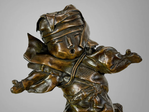 PATINATED BRONZE SIGNED BY “MARIE FILLON 1953” REPRESENTING A DANCING TODDLER