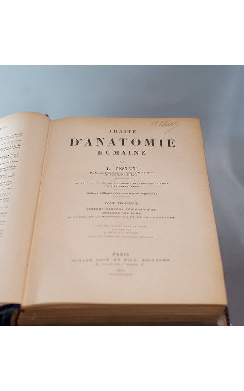 L. TESTUT, TRAITÉ D'ANATOMIE HUMAINE, 4 tomes, 1911 - 1912
