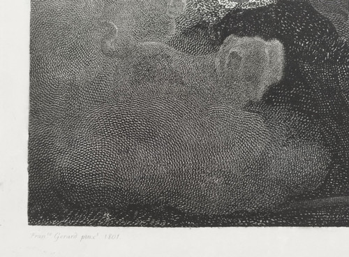 Etching Ossian Engraving After François Gérard 19th C Old Print