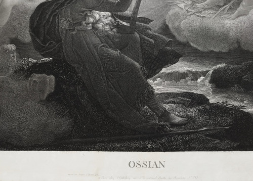 Etching Ossian Engraving After François Gérard 19th C Old Print
