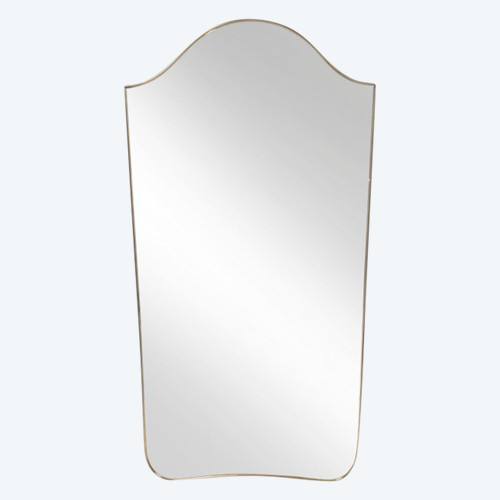 “Chapeau de gendarme” mirror in gilded brass. 1960s.