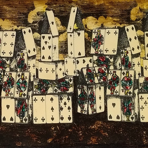Wunderschöne Original-Spielkartenbox von Piero Fornasetti aus den 1970ern in ausgezeichnetem Zustand. Hergestellt in Italien