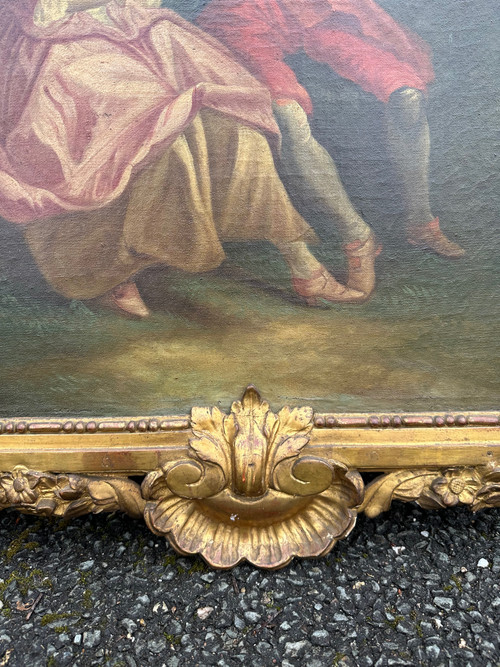 Top Of Door From The End Of The 18th Century Representing Children Playing On A Swing