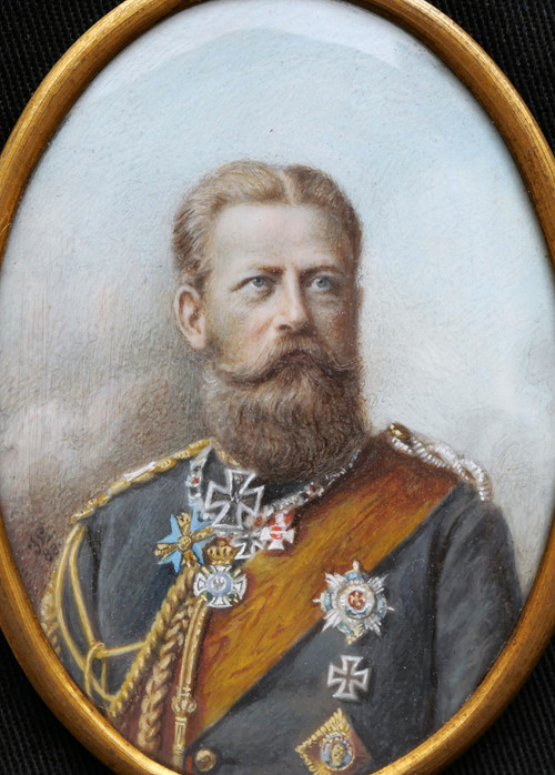 École FRANÇAISE ou ALLEMANDE en 1888, Portrait de Frédéric III de Prusse