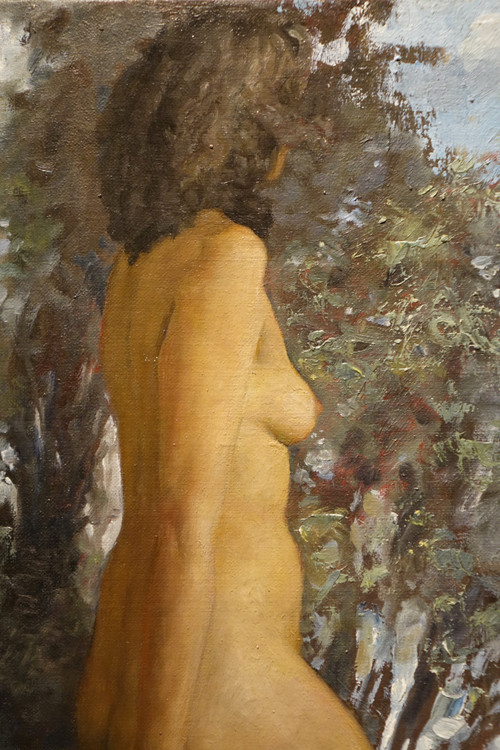 Junge nackte Frau in einer Landschaft, Lucien Grandgérard, um 1925