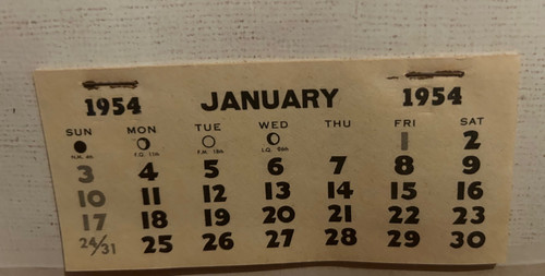 Marilyn Monroe Calendar 1954