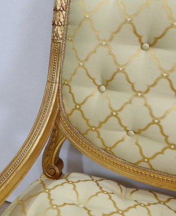 Paire de Fauteuils à la Reine Louis XVI, époque Napoléon III – Milieu XIXème