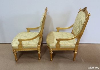 Paire de Fauteuils à la Reine Louis XVI, époque Napoléon III – Milieu XIXème