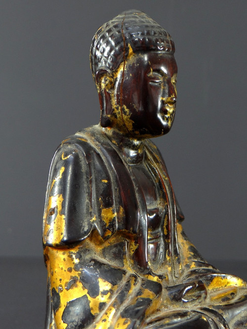 Vietnam, First Half of the 19th Century, Nguyen Dynasty, Lacquered Wood Buddha.
