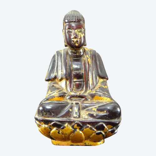 Vietnam, First Half of the 19th Century, Nguyen Dynasty, Lacquered Wood Buddha.