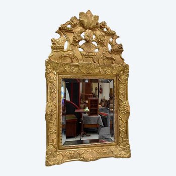  Petit Miroir en Bois Doré, style Régence - Fin XIXe 