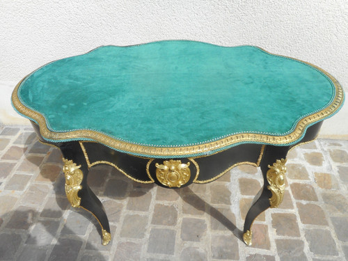 Table De Milieu En Marqueterie Et Bronze Doré Estampillé Diehl (1811-1885)