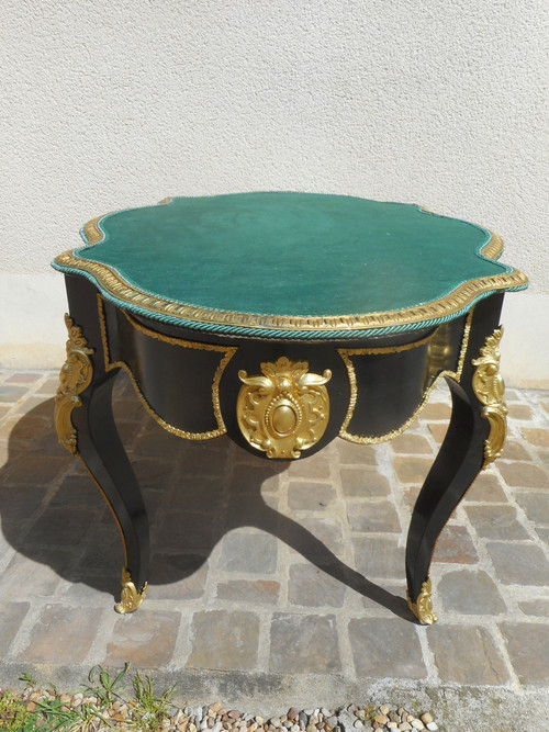 Table De Milieu En Marqueterie Et Bronze Doré Estampillé Diehl (1811-1885)