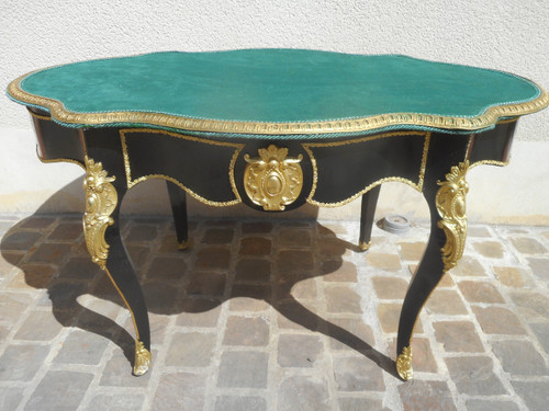 Table De Milieu En Marqueterie Et Bronze Doré Estampillé Diehl (1811-1885)