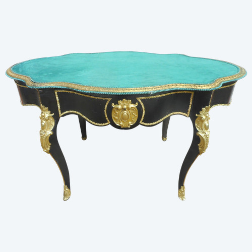 Table De Milieu En Marqueterie Et Bronze Doré Estampillé Diehl (1811-1885)