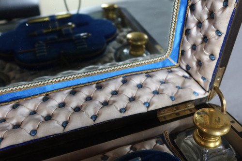 Napoleon III magnifying glass and marquetry box