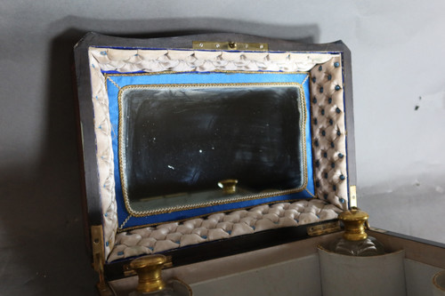 Napoleon III magnifying glass and marquetry box