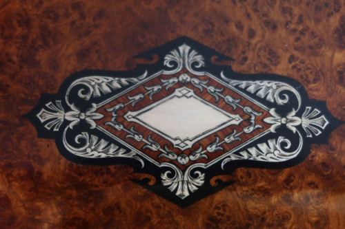 Napoleon III magnifying glass and marquetry box