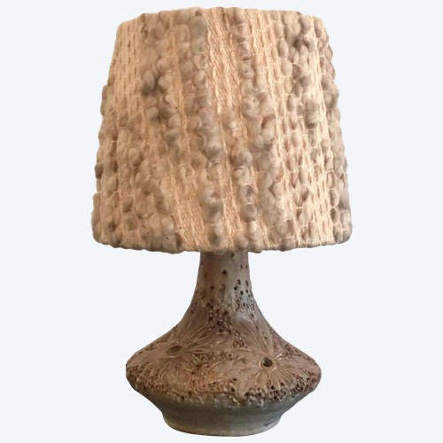 Table lamp with openwork ceramic base by Agnès Escala, France, 1960s