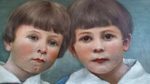 Ritratto di famiglia olio su tela