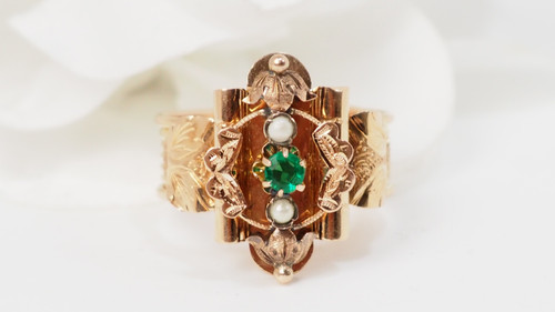 Grande anello in oro rosa della fine del XIX secolo
