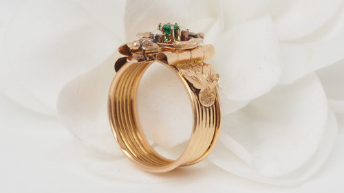 Grande anello in oro rosa della fine del XIX secolo