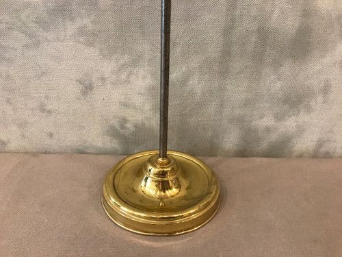 Height-adjustable 19th century iron and brass lamp