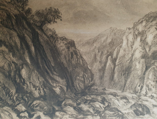Alexandre-Gabriel DECAMPS - Paysage avec une forteresse
