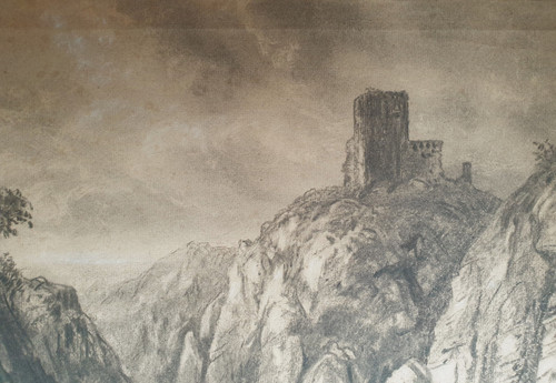 Alexandre-Gabriel DECAMPS - Paysage avec une forteresse