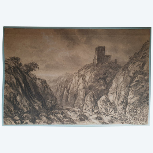 Alexandre-Gabriel DECAMPS - Paysage avec une forteresse
