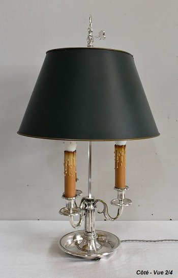  Importante Lampada Porta Acqua Calda in Metallo Argentato, gusto Luigi XVI - Fine XIX secolo