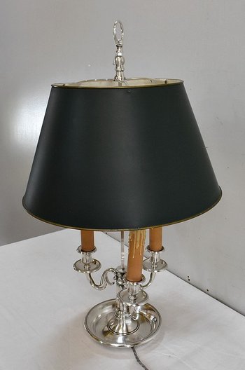  Importante Lampada Porta Acqua Calda in Metallo Argentato, gusto Luigi XVI - Fine XIX secolo