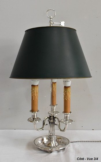  Importante Lampada Porta Acqua Calda in Metallo Argentato, gusto Luigi XVI - Fine XIX secolo