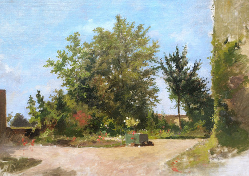 SCUOLA FRANCESE 1900 circa, Giardino soleggiato