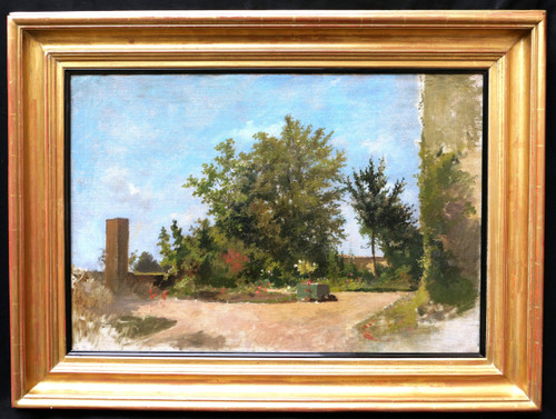 SCUOLA FRANCESE 1900 circa, Giardino soleggiato