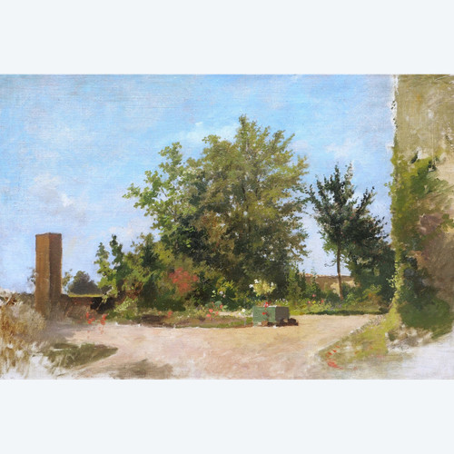 SCUOLA FRANCESE 1900 circa, Giardino soleggiato