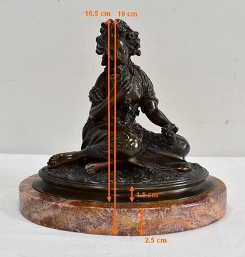  Bronze à Patine Brune d’une « Jeune Fille aux Fleurs » – Début XXe 