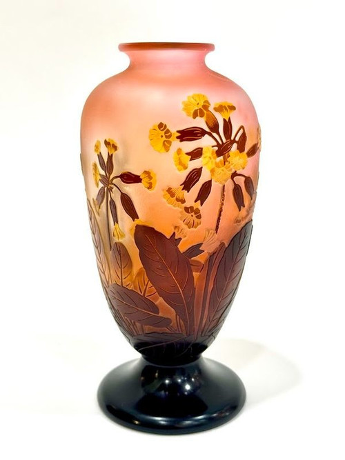 Emile Gallé Vase "Aux Primevères Officinales" (Die offiziellen Primeln)