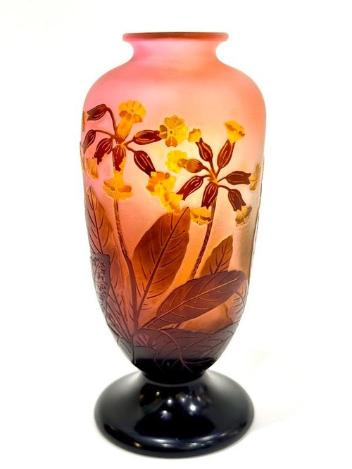Emile Gallé Vase "Aux Primevères Officinales" (Die offiziellen Primeln)