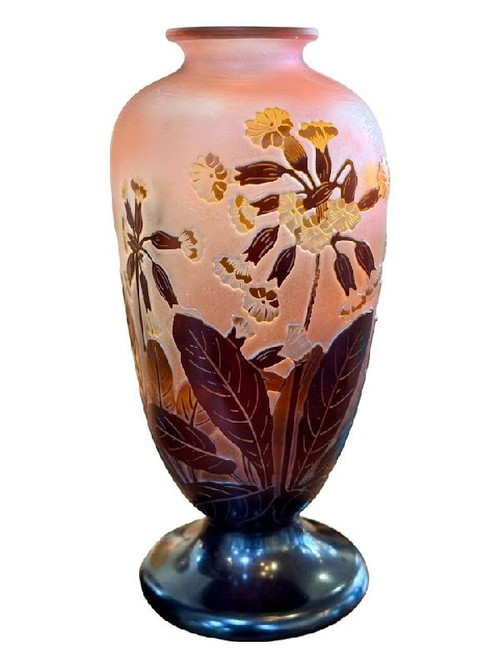 Emile Gallé Vase "Aux Primevères Officinales" (Die offiziellen Primeln)