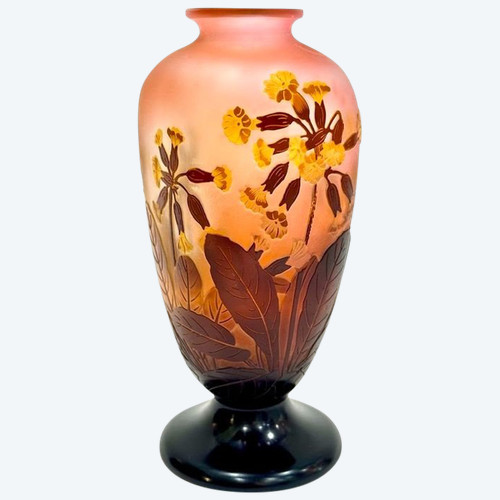 Emile Gallé Vase "Aux Primevères Officinales" (Die offiziellen Primeln)