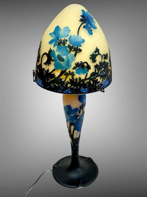 Lampada a fungo Muller "Anemone blu" di grandi dimensioni