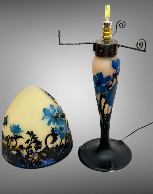 Lampada a fungo Muller "Anemone blu" di grandi dimensioni