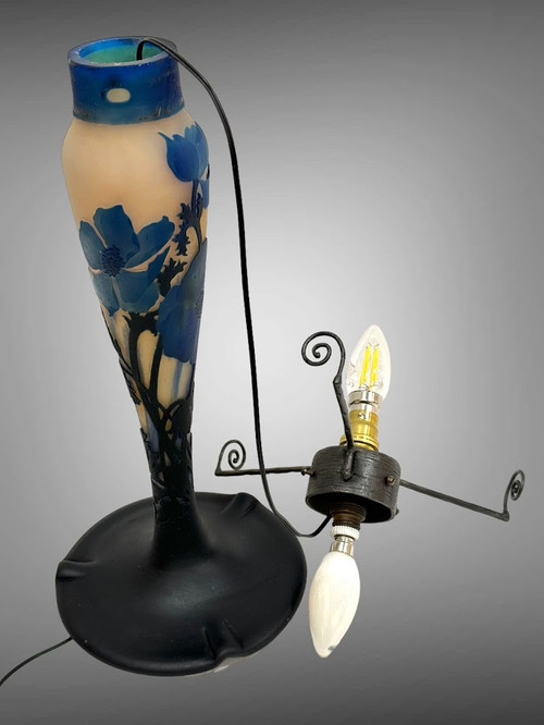 Lampada a fungo Muller "Anemone blu" di grandi dimensioni