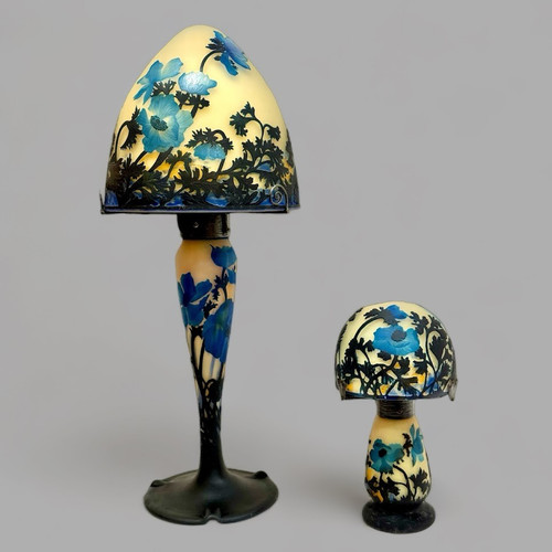 Lampada a fungo Muller "Anemone blu" di grandi dimensioni