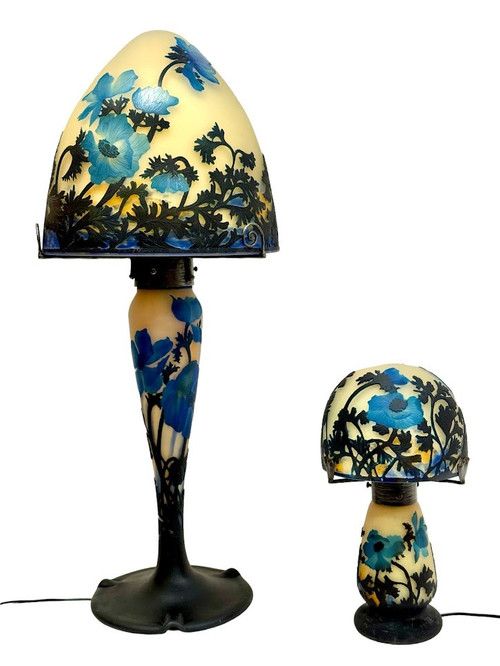 Lampada a fungo Muller "Anemone blu" di grandi dimensioni