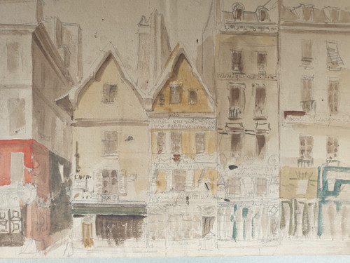 Antoine-Baptiste PETIT - View of the Saint-Denis district in Paris in the 1830s/40s